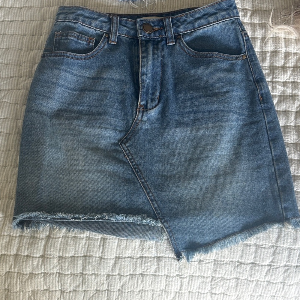 Denim Asymmetrical Skirt